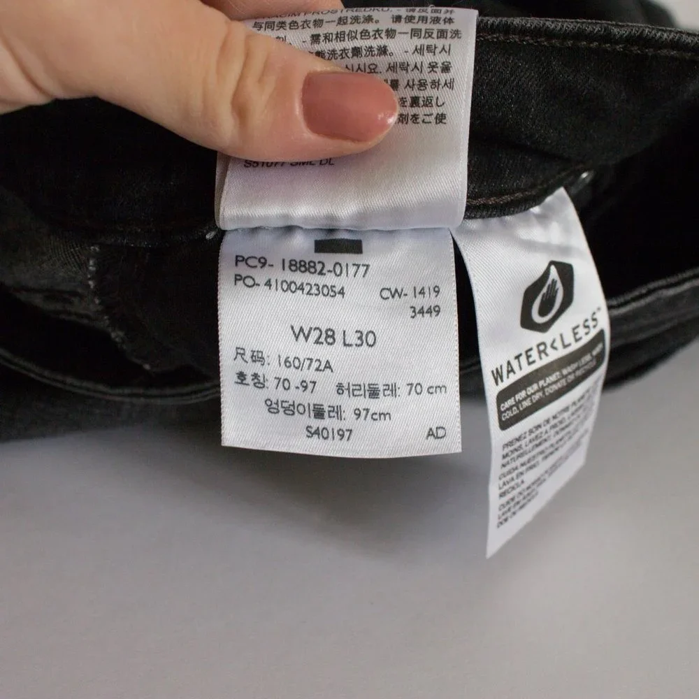 Levis 28x30 721 High Rise Skinny Black/Gray Jeans Dark Wash Soft Jeans - Picture 10 of 11